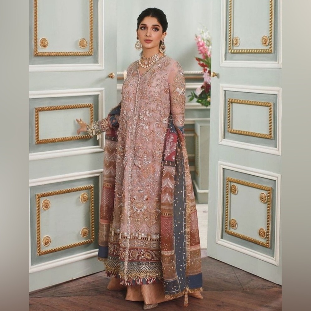 Pakistani Designer Elan 3pcs Suit Pale Pink Shalwar Kameez